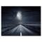 Designart - Asphalt Road Under Cloudy Full Moon III - Nautical & Coastal Canvas Wall Art Print